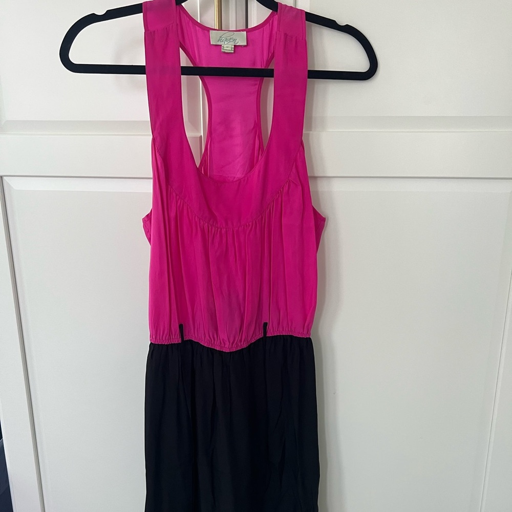 Haven silk razor back dress